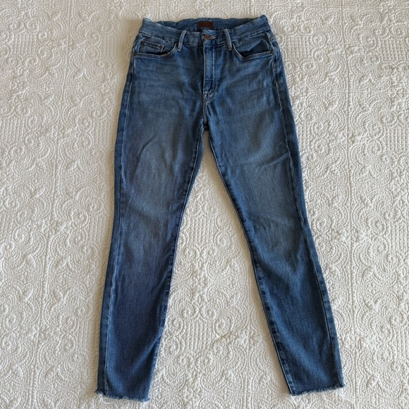 Mother Denim High Waisted Looker 27 skinny jeans Ankle Fray - Picture 1 of 7